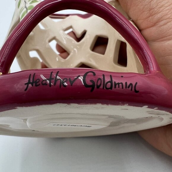 Blue Sky Clayworks Heather Goldminc Cat Rise Flowers 2004 Tealite - Picture 6 of 11